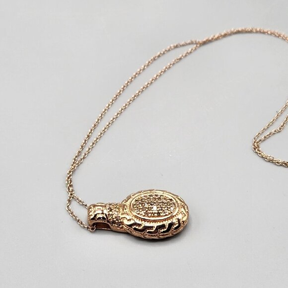 Chuck Clemency 925 Sterling Silver Champagne Diamond Pendant Rose Gold Plated - Picture 11 of 14